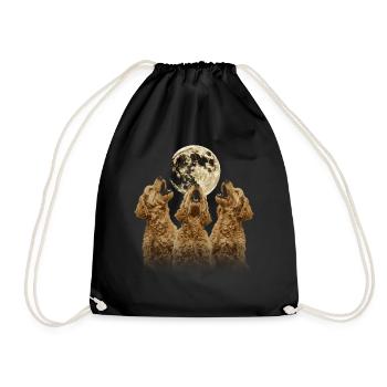 Golden Doodle Goldendoodle Hund Heulender Mond - Turnbeutel - Schwarz - Vorne