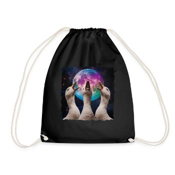 Oie canard lune hurlante - Sac de sport léger - noir - Devant