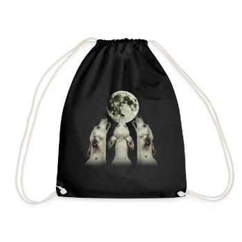 Deutsche Dogge Hund Heulender Mond - Turnbeutel - Schwarz - Vorne