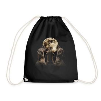 Dogue Allemand Chien Lune Hurlante - Sac de sport léger - noir - Devant