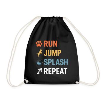 Dock Diving Spruch Dog Diving Dock Diving Geschenk - Turnbeutel - Schwarz - Vorne