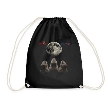 Cochon d’Inde Animal de compagnie Lune Hurlante - Sac de sport léger - noir - Devant