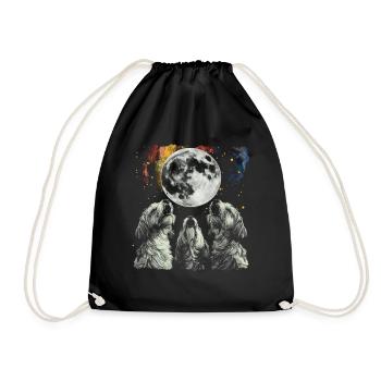 Chien Bichon Havanais Lune Hurlante - Sac de sport léger - noir - Devant