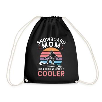 Snowboarderin Spruch Mama Snowboarding Geschenk - Turnbeutel - Schwarz - Vorne