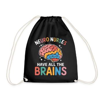 Neuro Nurse Pflegefachkraft Neurologie Geschenk - Turnbeutel - Schwarz - Vorne