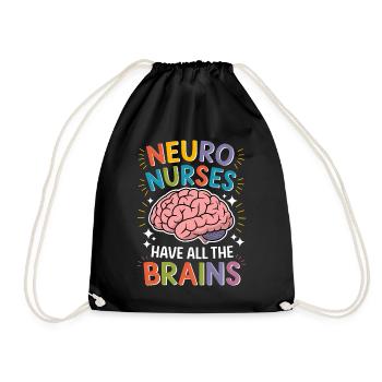 Neuro Nurse Nurse Neurology Gift - Drawstring Bag - black - Front