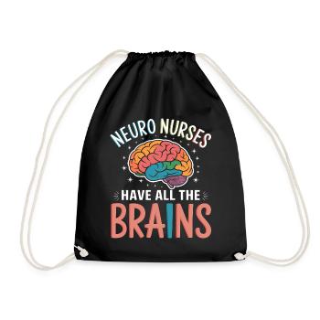 Neuro Nurse Pflegefachkraft Neurologie Geschenk - Turnbeutel - Schwarz - Vorne
