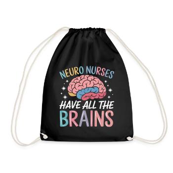 Neuro Nurse Pflegefachkraft Neurologie Geschenk - Turnbeutel - Schwarz - Vorne