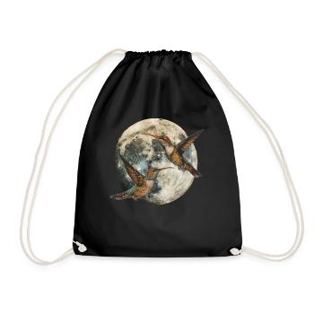 Kolibri Vogel Heulender Mond - Turnbeutel - Schwarz - Vorne