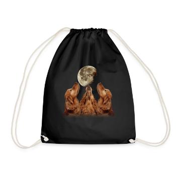 Irish Setter Hund Heulender Mond - Turnbeutel - Schwarz - Vorne
