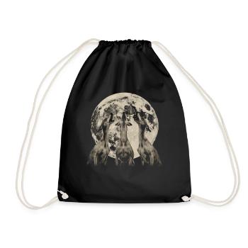 Italienischer Windhund Hund Heulender Mond - Turnbeutel - Schwarz - Vorne