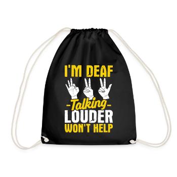 Deaf Pride ASL Gebärdensprache - Turnbeutel - Schwarz - Vorne