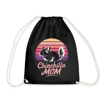 Chinchilla disant maman drôle Chinchilla cadeau - Sac de sport léger - noir - Devant