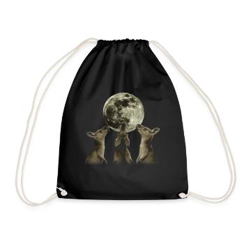 Kangourou Australie Lune Hurlante - Sac de sport léger - noir - Devant