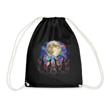 Kangourou Australie Lune Hurlante - Sac de sport léger - noir - Devant