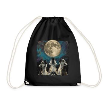 Lémurien Ringtail Lune hurlante - Sac de sport léger - noir - Devant