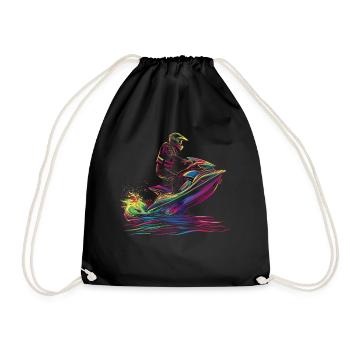 Jet Ski Jet Skiing Jet Skier Popart - Sac de sport léger - noir - Devant