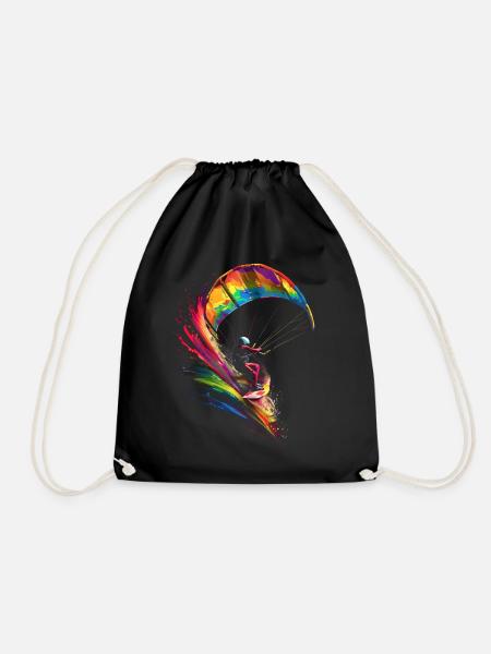 Kitesurfen Kitesurfer Kiteboarding Popart - Turnbeutel - Schwarz
