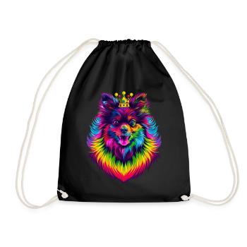 Keeshond Hundekrone Popart - Turnbeutel - Schwarz - Vorne
