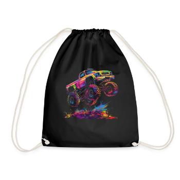 Monster Truck Off-Road Vehicle Popart - Drawstring Bag - black - Front