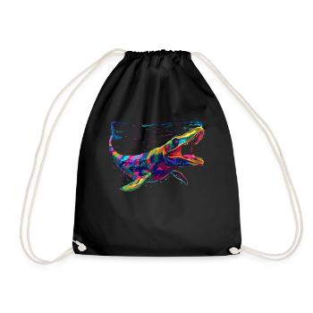 Mosasaurus Dinosaur Popart - Drawstring Bag - black - Front