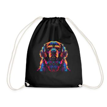 Newfoundland Dog Sunglasses Popart - Drawstring Bag - black - Front