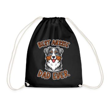 Australian Shepherd Papa Lustiges Aussie Geschenk - Turnbeutel - Schwarz - Vorne