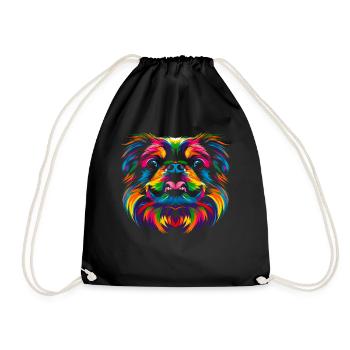 Pekinese Hund Popart - Turnbeutel - Schwarz - Vorne