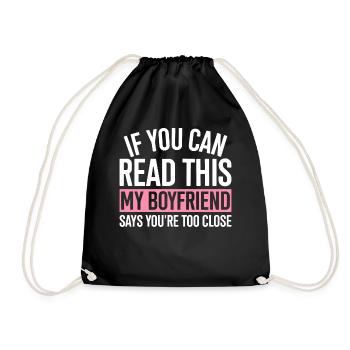 If you can read this, my friend says that the - Drawstring Bag - black - Front