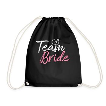 Team Bride Bridal Shower Bachelorette Party - Drawstring Bag - black - Front