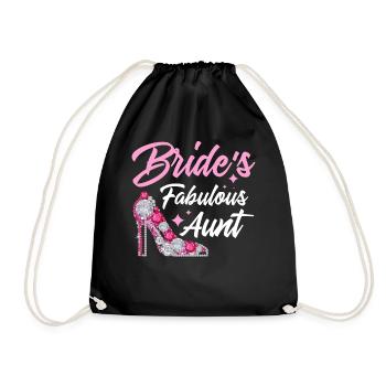 Bridal Shower Aunt Fabulous Aunt of the Bride - Drawstring Bag - black - Front