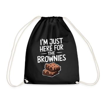 Brownies Spruch Gebäck Lustiges Brownie Geschenk - Turnbeutel - Schwarz - Vorne