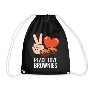 Brownies Spruch Gebäck Lustiges Brownie Geschenk - Turnbeutel - Schwarz - Vorne