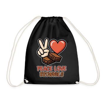 Brownies Spruch Gebäck Lustiges Brownie Geschenk - Turnbeutel - Schwarz - Vorne