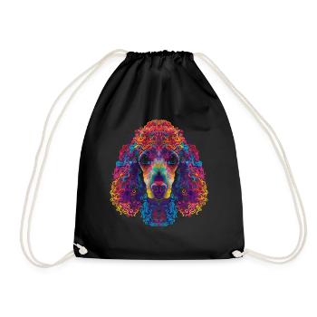 Caniche Chien Popart - Sac de sport léger - noir - Devant