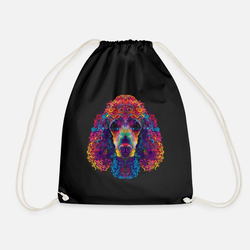 Pudel Hund Popart - Turnbeutel - Schwarz