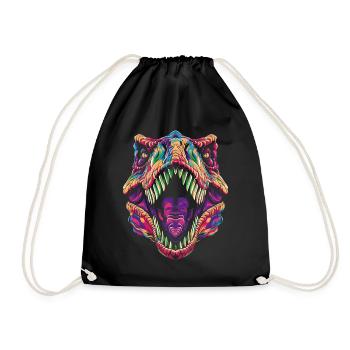 T-Rex Dinosaur Tyrannosaurus Rex Popart - Drawstring Bag - black - Front