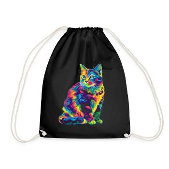 Chat tigré Chat Orange Chat Popart - Sac de sport léger - noir - Devant