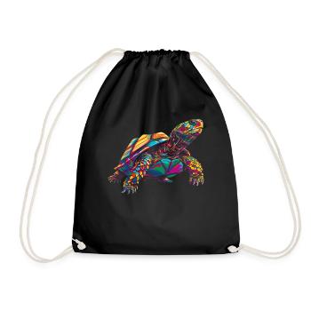 Tortue Tortue de mer Popart - Sac de sport léger - noir - Devant