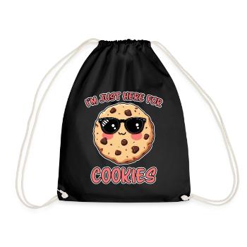 Cookies Saying Chocolate Cookies Funny Cookie Gift - Drawstring Bag - black - Front