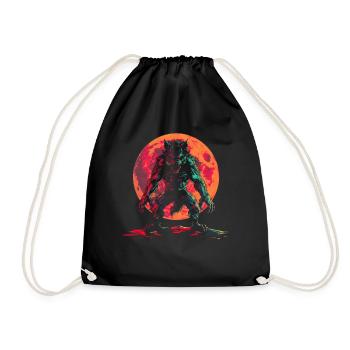 Werewolf Wolf Moon Popart - Drawstring Bag - black - Front