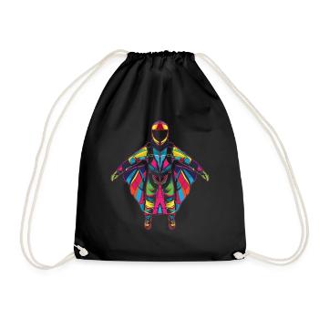 Wingsuit Flying Wingsuit Aviator Parachute Jumping - Drawstring Bag - black - Front