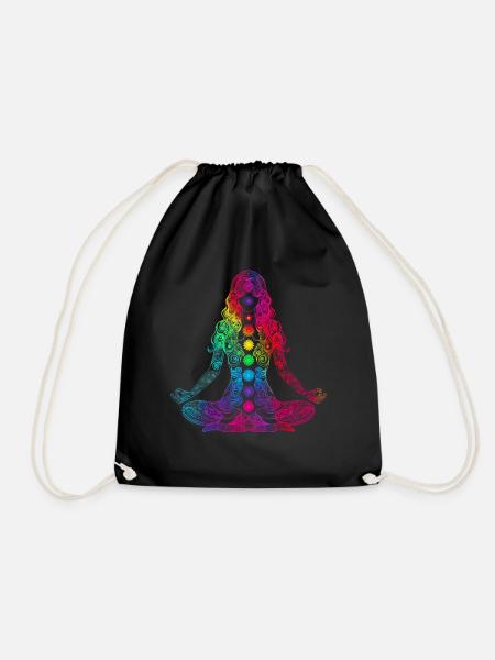 Yoga Yogi Meditation Workout Mandala Popart - Turnbeutel - Schwarz