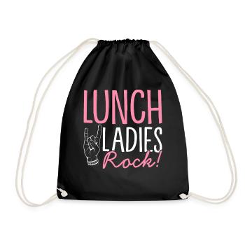 Cafeteria-Mitarbeiter Kinderfütterung Lunch Lady L - Turnbeutel - Schwarz - Vorne