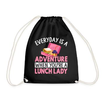 Cafeteria Worker Battery Life Adventure You're A L - Drawstring Bag - black - Front
