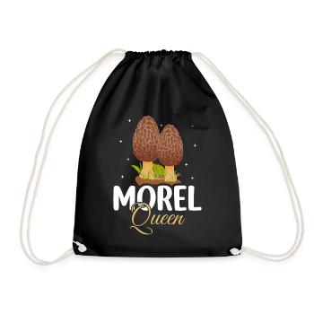 Morel Queen Mycologist Mushroom Lover Queen - Drawstring Bag - black - Front