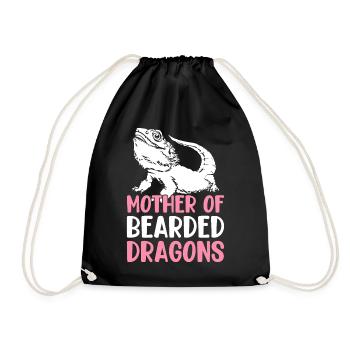 Mother of bearded dragons, lizard lover, mom - Drawstring Bag - black - Front