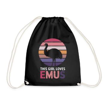 Emu Saying Australia Emus Funny Emu Gift - Drawstring Bag - black - Front