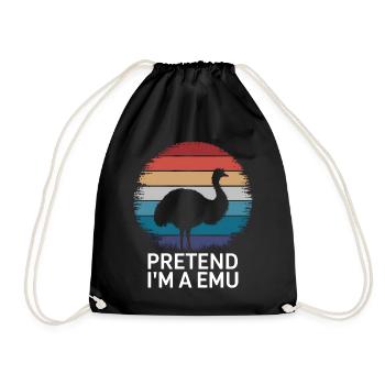 Emu Saying Australia Emus Funny Emu Gift - Drawstring Bag - black - Front