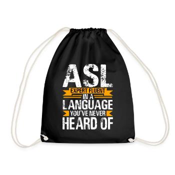 Fierté des sourds Langue des signes ASL - Sac de sport léger - noir - Devant